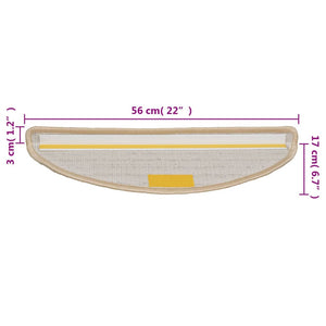Stufenmatten 15 Stk. 56x17x3 cm Creme Halbrund
