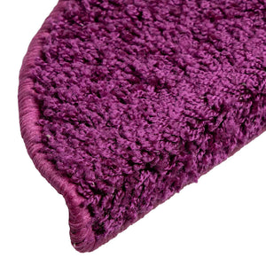 vidaXL Tapis de Marche d'Escalier 15 pcs 56x17x3 cm Violet Demi-Rond