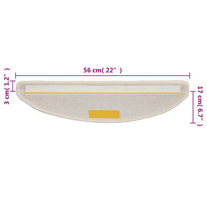 Stufenmatten 15 Stk. 56x17x3 cm Weiß Halbrund