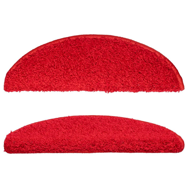 vidaXL Tapis de marche 15 pcs 56x17x3 cm Rouge Semi-circulaire