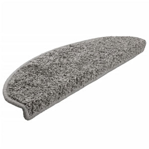 vidaXL Tapis de Marche d'Escalier 15 pcs 65x21x4 cm Gris Semi-Rond Grand