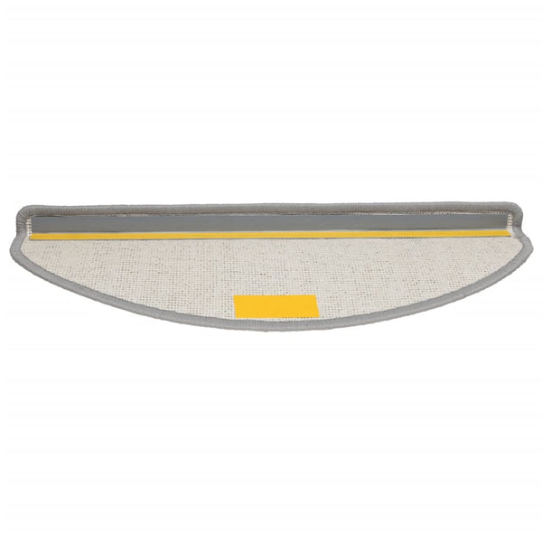 vidaXL Tapis de Marche d'Escalier 15 pcs 65x21x4 cm Gris Semi-Rond Grand