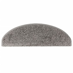 vidaXL Tapis de Marche d'Escalier 15 pcs 65x21x4 cm Gris Semi-Rond Grand