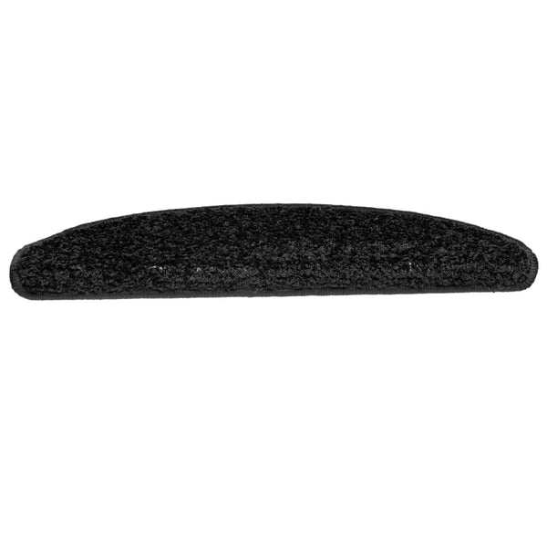 vidaXL Tapis de marches 15 pcs 65x21x4 cm Noir Semi-circulaire Grand