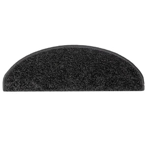 vidaXL Tapis de marches 15 pcs 65x21x4 cm Noir Semi-circulaire Grand