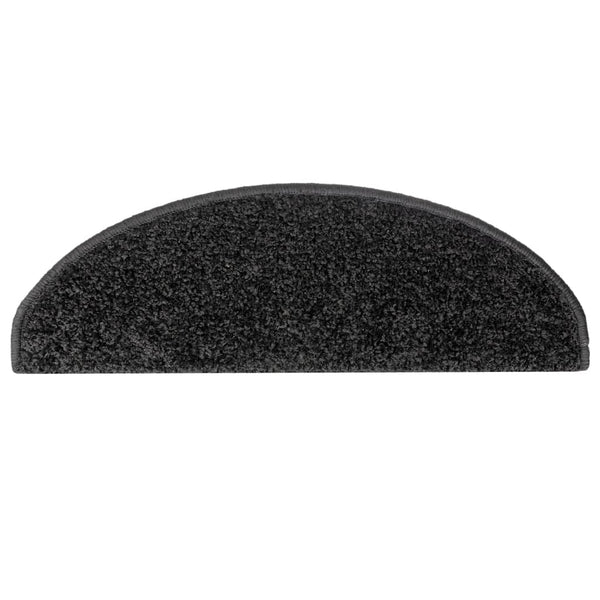 vidaXL Tapis de marches 15 pcs 65x21x4 cm Noir Semi-circulaire Grand