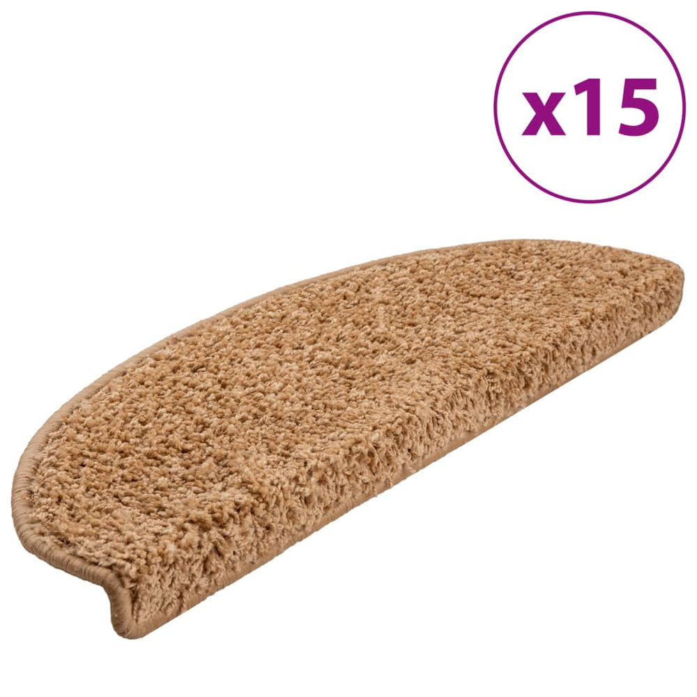 Stufenmatten 15 Stk. 65x21x4 cm Beige Halbrund Groß