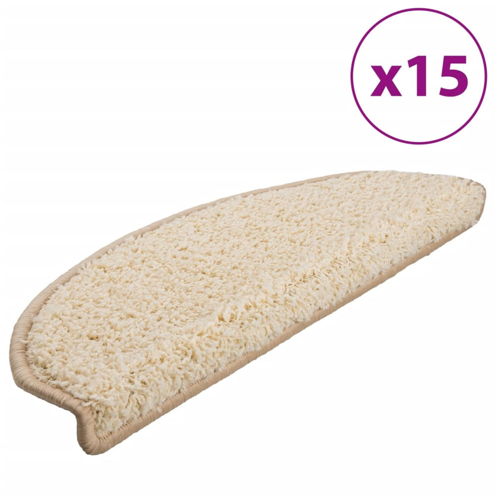 Stufenmatten 15 Stk. 65x21x4 cm Creme Halbrund Groß