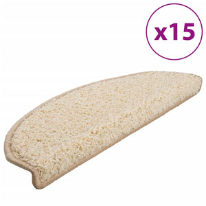 Stufenmatten 15 Stk. 65x21x4 cm Creme Halbrund Groß