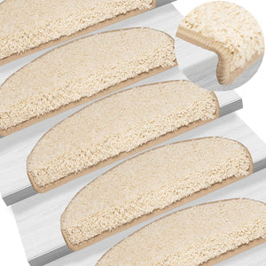Stufenmatten 15 Stk. 65x21x4 cm Creme Halbrund Groß