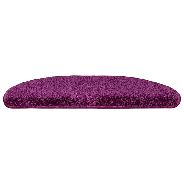 vidaXL Tapis de marche d'escalier 15 pcs 65x21x4 cm Violet Semi-rond Grand