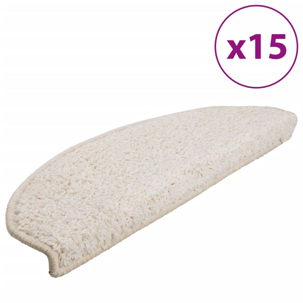Stufenmatten 15 Stk. 65x21x4 cm Weiß Halbrund Groß