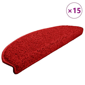 vidaXL Tapis de marche 15 pcs 65x21x4 cm Rouge Demi-rond Grand