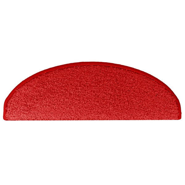 vidaXL Tapis de marche 15 pcs 65x21x4 cm Rouge Demi-rond Grand