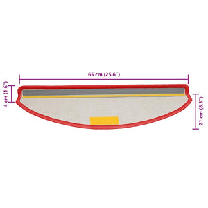 vidaXL Tapis de marche 15 pcs 65x21x4 cm Rouge Demi-rond Grand