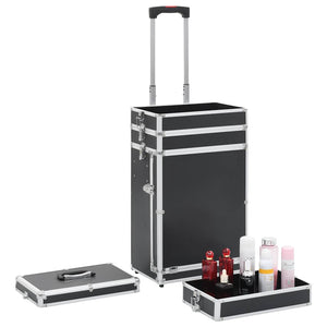 Schwarzer Kosmetikkoffer aus Aluminium