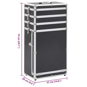 Schwarzer Kosmetikkoffer aus Aluminium