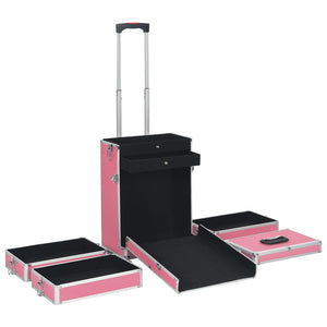 Rosa Aluminium Kosmetik Make-up Koffer