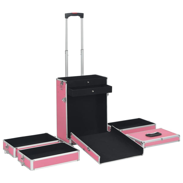 Rosa Aluminium Kosmetik Make-up Koffer