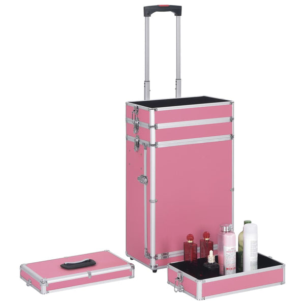 Rosa Aluminium Kosmetik Make-up Koffer