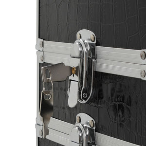 Kosmetikkoffer Aluminium Schwarz Kroko