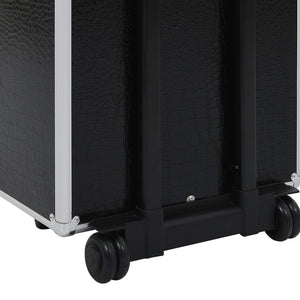 Kosmetikkoffer Aluminium Schwarz Kroko