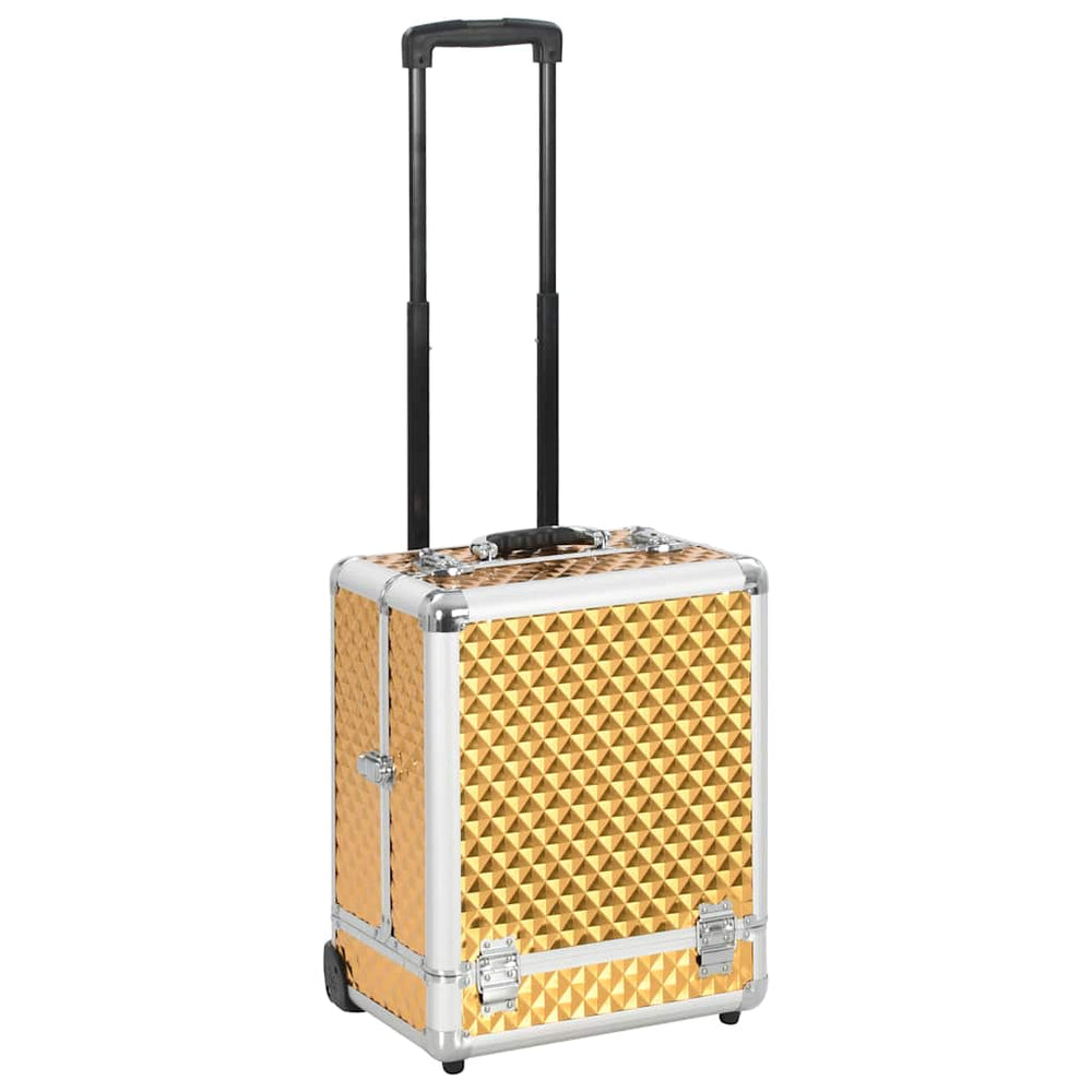 Goldener Aluminium-Kosmetikkoffer