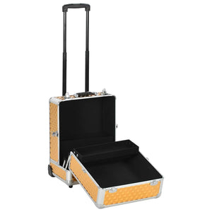 Goldener Aluminium-Kosmetikkoffer
