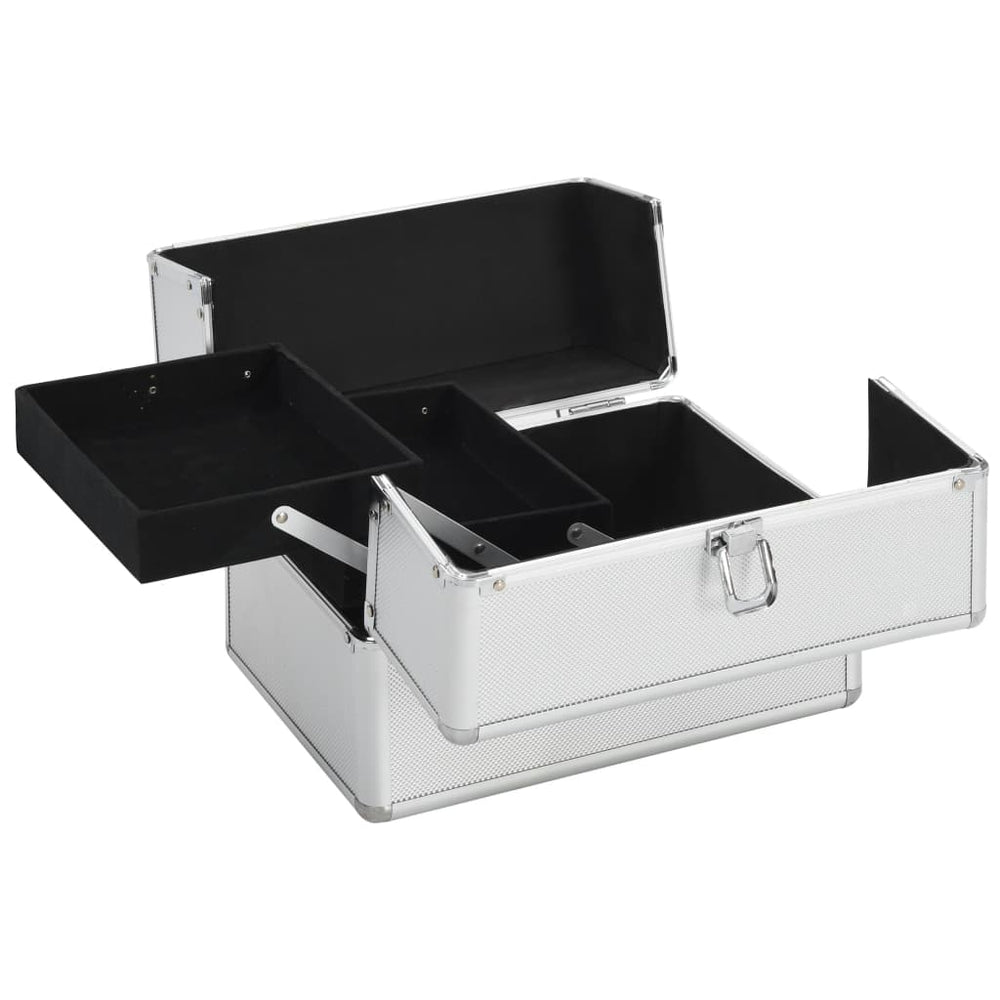 Silberner Aluminium Kosmetikkoffer
