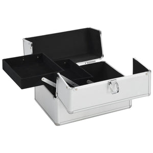 Silberner Aluminium Kosmetikkoffer