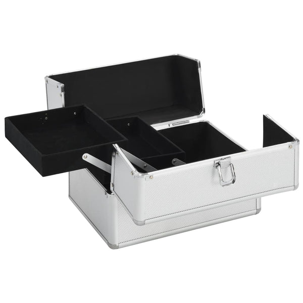 Silberner Aluminium Kosmetikkoffer
