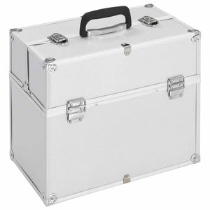 Kosmetikkoffer Silber Aluminium 38x23x34cm