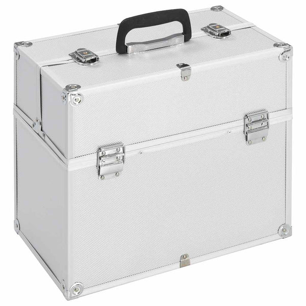 Kosmetikkoffer Silber Aluminium 38x23x34cm