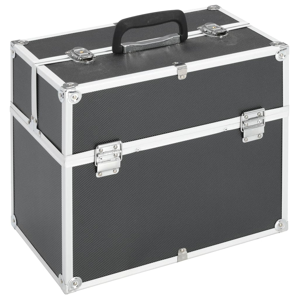 Schwarzer Aluminium Kosmetikkoffer 38x23x34cm