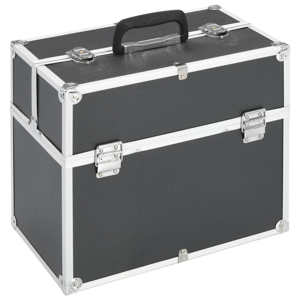Schwarzer Aluminium Kosmetikkoffer 38x23x34cm
