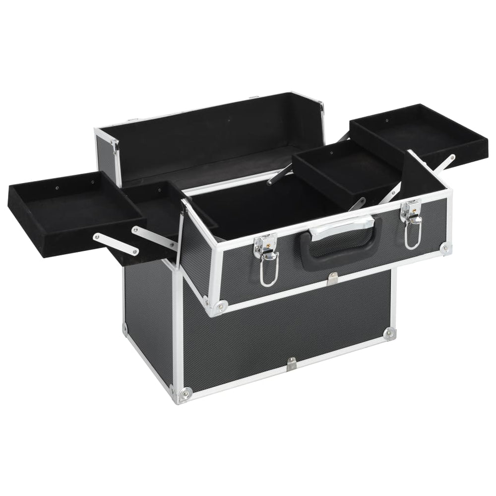 Schwarzer Aluminium Kosmetikkoffer 38x23x34cm