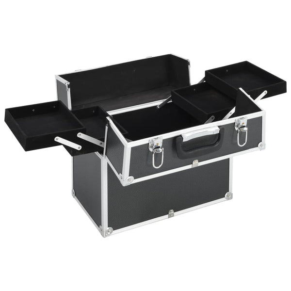 Schwarzer Aluminium Kosmetikkoffer 38x23x34cm