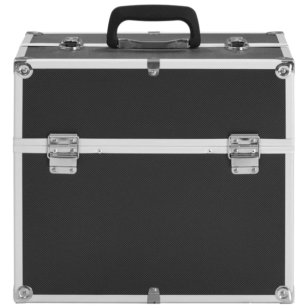 Schwarzer Aluminium Kosmetikkoffer 38x23x34cm