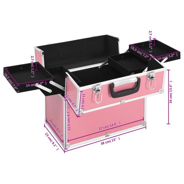 Pink Aluminum Cosmetic Organizer