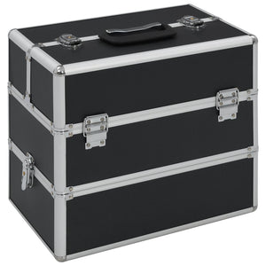 Schwarzer Kosmetikkoffer aus Aluminium 37x24x35cm