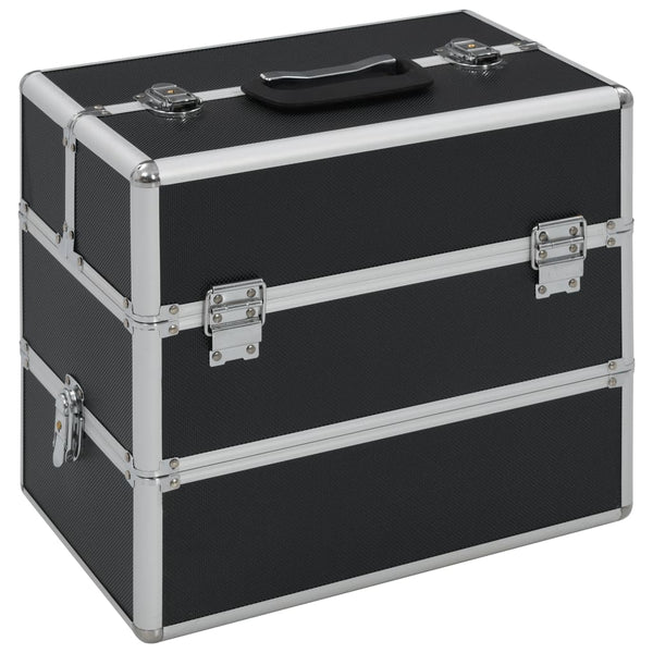 Schwarzer Kosmetikkoffer aus Aluminium 37x24x35cm
