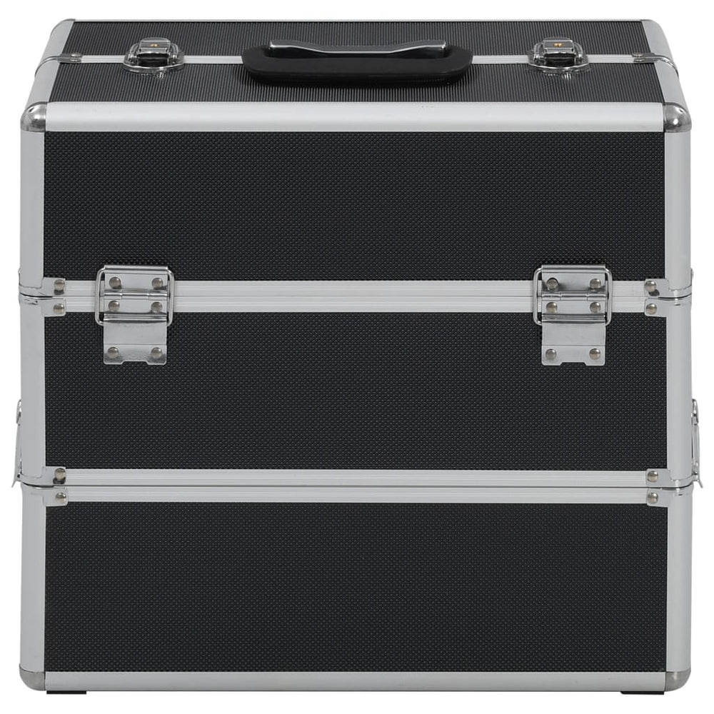 Schwarzer Kosmetikkoffer aus Aluminium 37x24x35cm