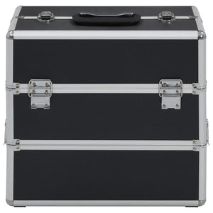 Schwarzer Kosmetikkoffer aus Aluminium 37x24x35cm
