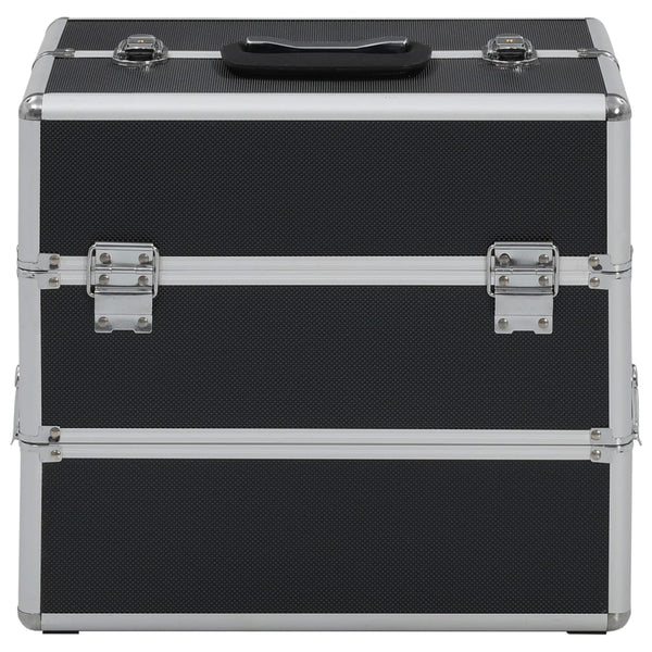 Schwarzer Kosmetikkoffer aus Aluminium 37x24x35cm