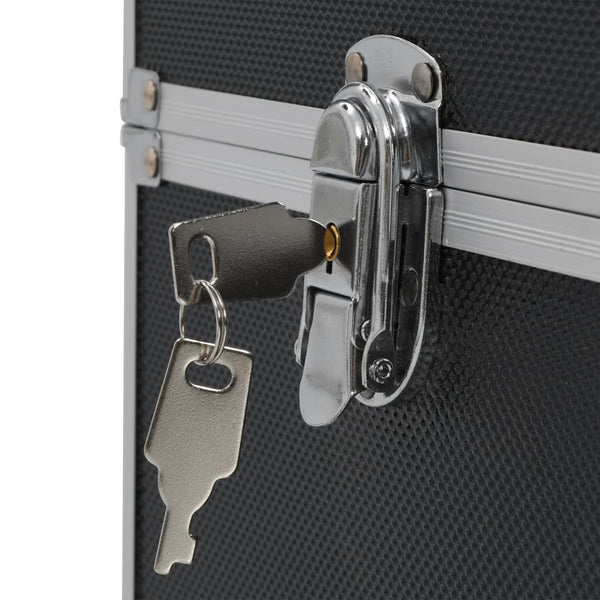 Schwarzer Kosmetikkoffer aus Aluminium 37x24x35cm