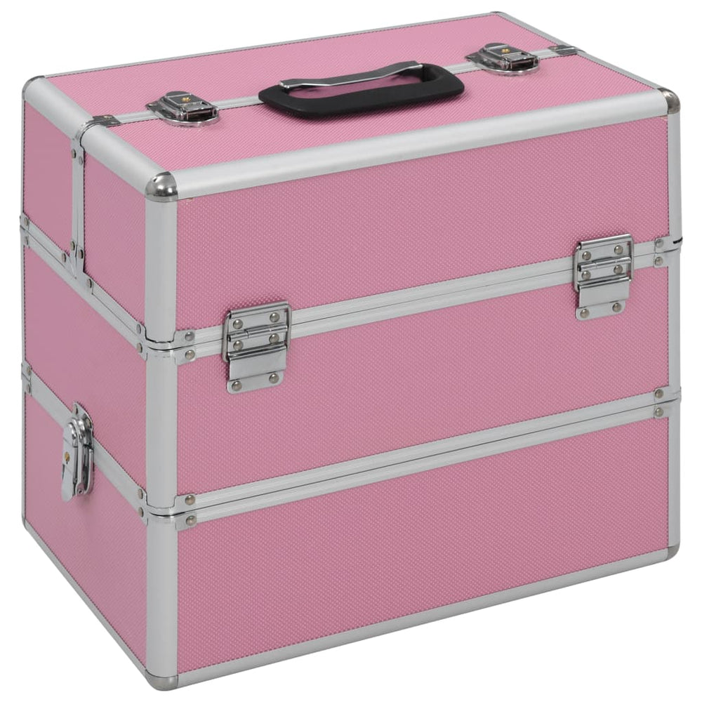 Rosa Aluminium Kosmetikkoffer 37x24x35cm