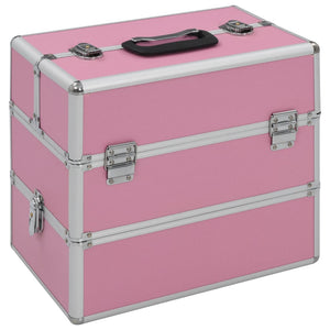 Rosa Aluminium Kosmetikkoffer 37x24x35cm
