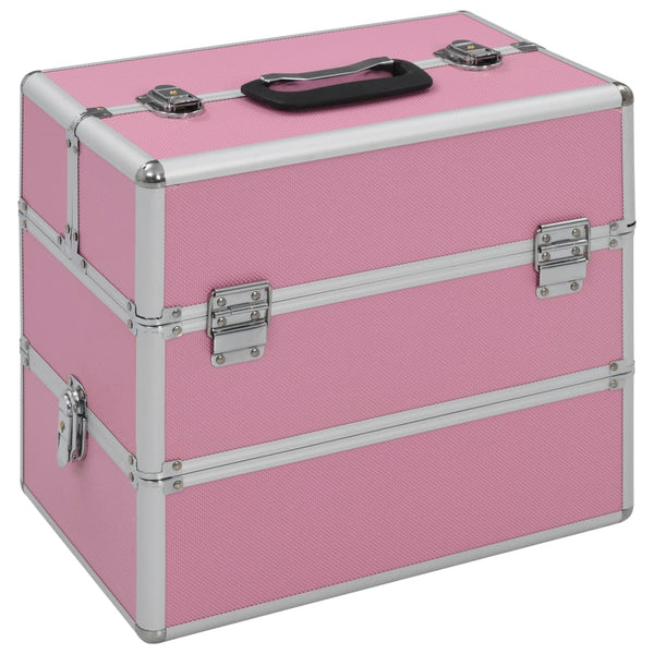 Rosa Aluminium Kosmetikkoffer 37x24x35cm