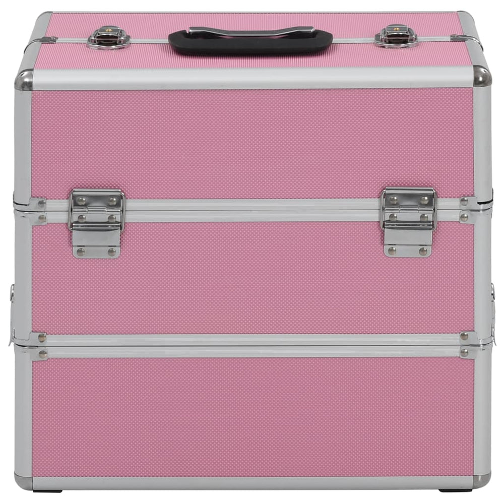Rosa Aluminium Kosmetikkoffer 37x24x35cm