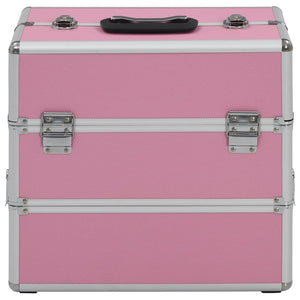 Rosa Aluminium Kosmetikkoffer 37x24x35cm